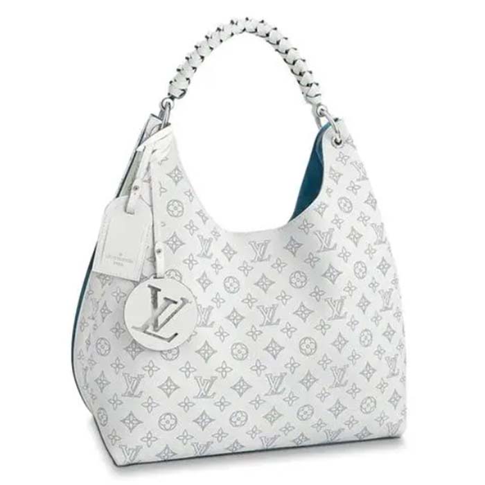 Louis Vuitton LV Women Carmel Hobo Bag White Mahina Perforated Calfskin Leather