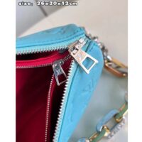 Louis Vuitton LV Women Coussin PM Handbag Azure Blue Lambskin Calfskin (5)