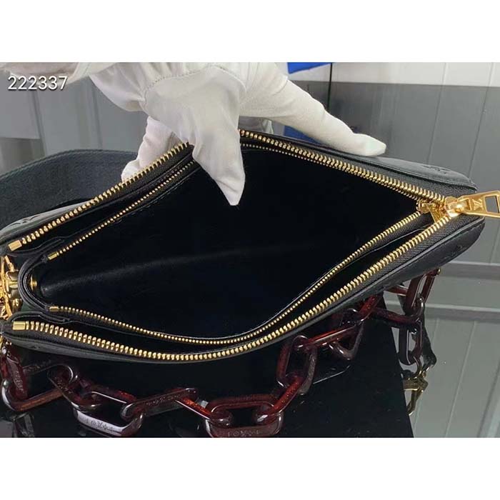 Louis Vuitton LV Women Coussin PM Handbag Black Calfskin Cowhide Leather (4)
