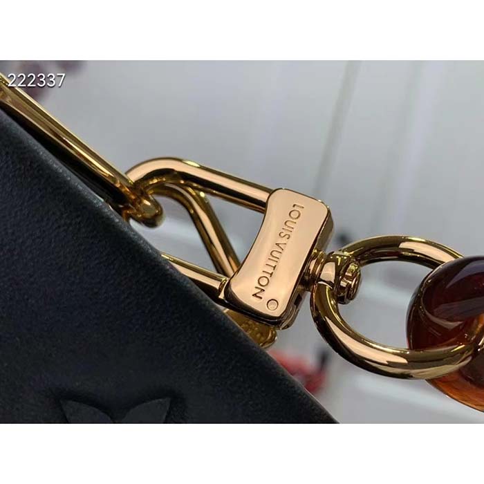 Louis Vuitton LV Women Coussin PM Handbag Black Calfskin Cowhide Leather (9)