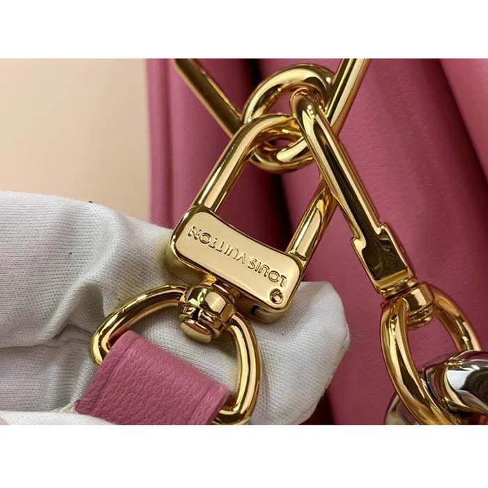 Louis Vuitton LV Women Coussin PM Handbag Rose Bonbon Pink Lambskin Zip Closure (9)
