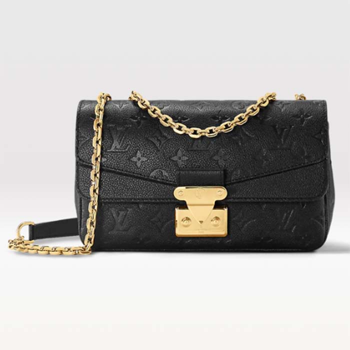 Louis Vuitton LV Women Marceau Black Embossed Grained Cowhide Leather