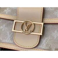 Louis Vuitton LV Women Mini Dauphine Handbag Beige Monoglam Coated Canvas (7)