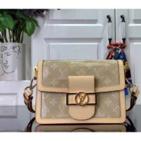 Louis Vuitton LV Women Mini Dauphine Handbag Beige Monoglam Coated Canvas (7)