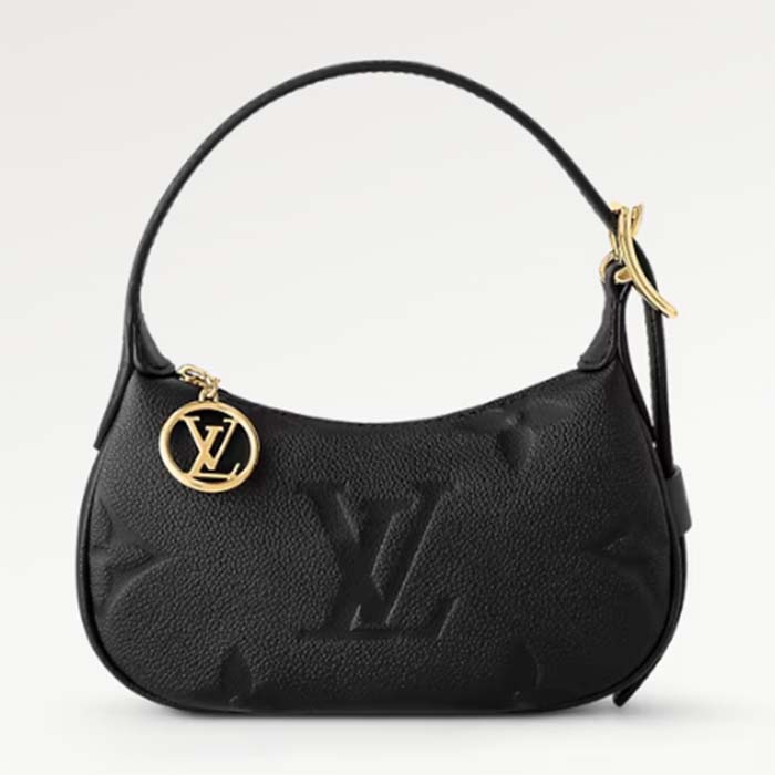 Louis Vuitton LV Women Mini Moon Black Monogram Empreinte Embossed Supple Grained Cowhide Leather