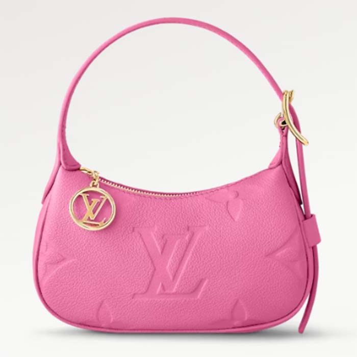 Louis Vuitton LV Women Mini Moon Pink Monogram Empreinte Embossed Supple Grained Cowhide Leather