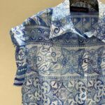 Louis Vuitton LV Men Monogram Tile Short Sleeve Shirt Cotton Blue White Regular Fit – Bild 5