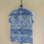 Louis Vuitton LV Men Monogram Tile Short Sleeve Shirt Cotton Blue White Regular Fit – Bild 3