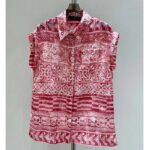 Louis Vuitton LV Men Monogram Tile Short Sleeve Shirt Cotton Red White Regular Fit - Image 2