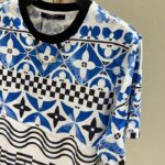 Louis Vuitton LV Women Monogram Tile T-Shirt Cotton Blue White Regular Fit - Image 7