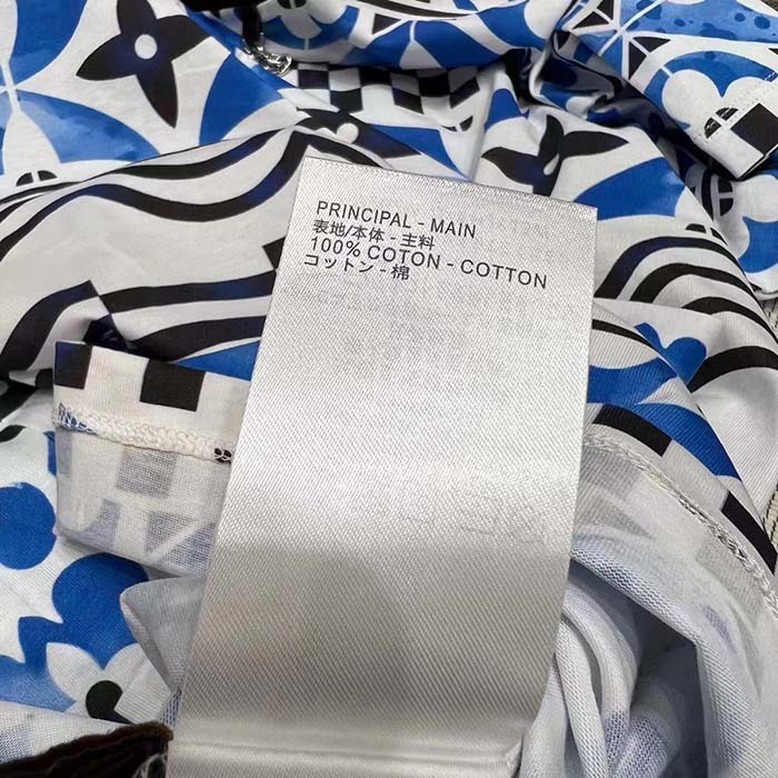 Louis Vuitton LV Women Monogram Tile T-Shirt Cotton Blue White Regular Fit (4)