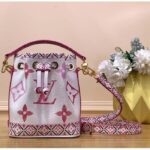 Louis Vuitton LV Women Nano Noé Bucket Bag Pink Monogram Coated Canvas - Image 2