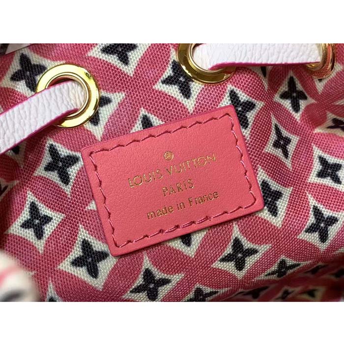 Louis Vuitton LV Women Nano Noé Bucket Bag Pink Monogram Coated Canvas (9)
