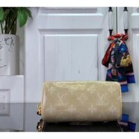 Louis Vuitton LV Women Nano Speedy Beige Monoglam Coated Canvas Zip Closure (11)