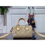 Louis Vuitton LV Women Nano Speedy Beige Monoglam Coated Canvas Zip Closure - immagine 2