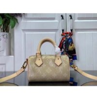 Louis Vuitton LV Women Nano Speedy Beige Monoglam Coated Canvas Zip Closure (11)