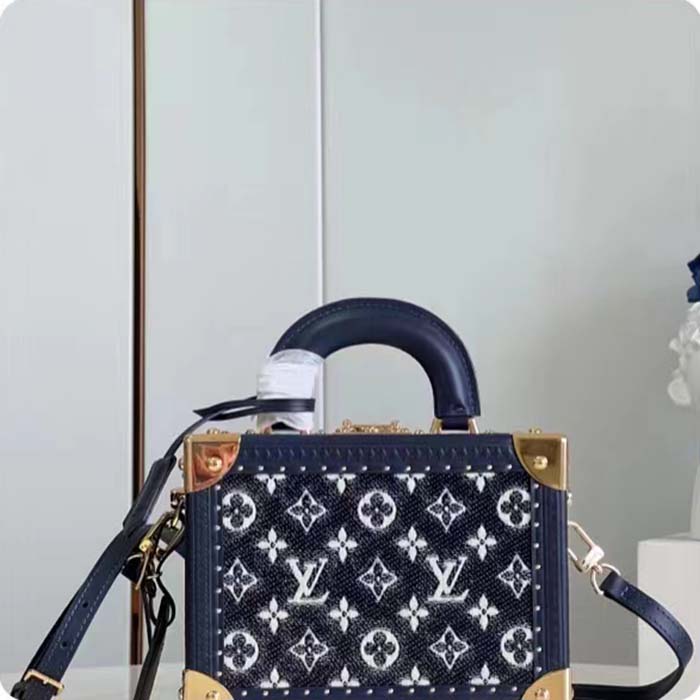 Louis Vuitton LV Women Petite Valise Top Handle S-lock Closure Nametag (7)