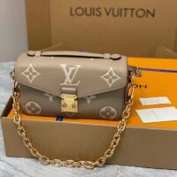 Louis Vuitton LV Women Pochette Métis East West Bag Beige Grained Cowhide Leather (7)
