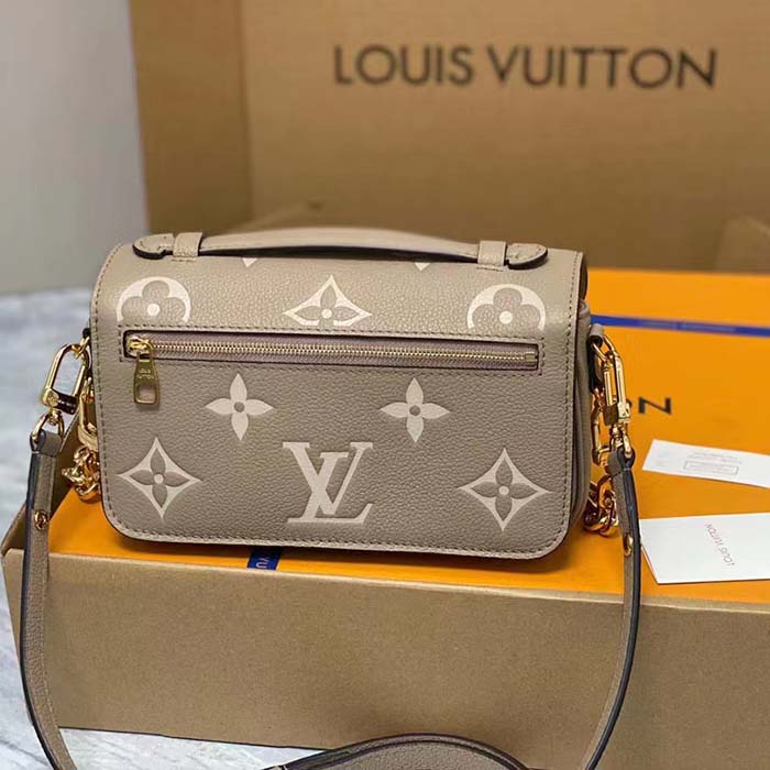 Louis Vuitton LV Women Pochette Métis East West Bag Beige Grained Cowhide Leather (3)