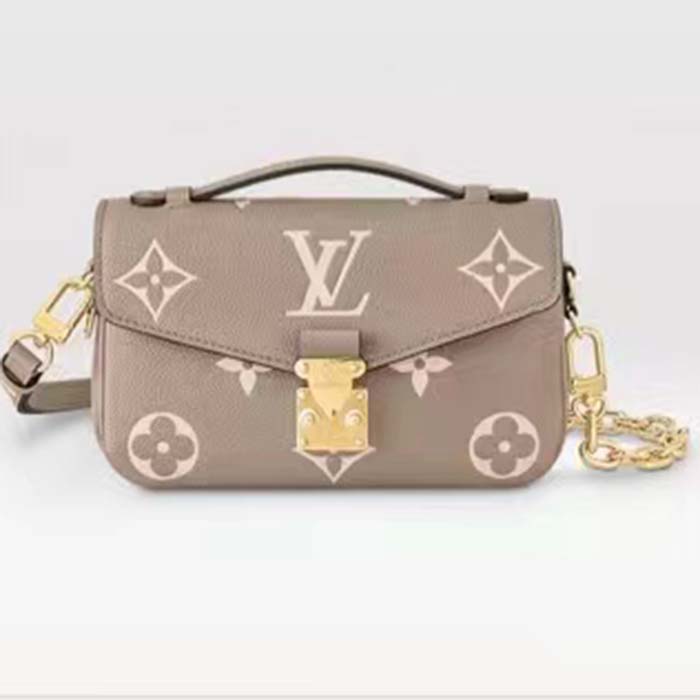 Louis Vuitton LV Women Pochette Métis East West Bag Beige Grained Cowhide Leather
