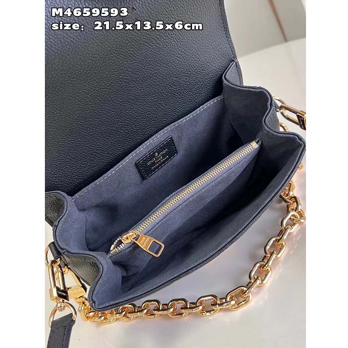 Louis Vuitton LV Women Pochette Métis East West Bag Black Grained Cowhide Leather (12)