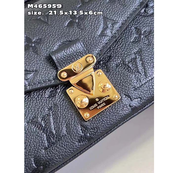 Louis Vuitton LV Women Pochette Métis East West Bag Black Grained Cowhide Leather (2)
