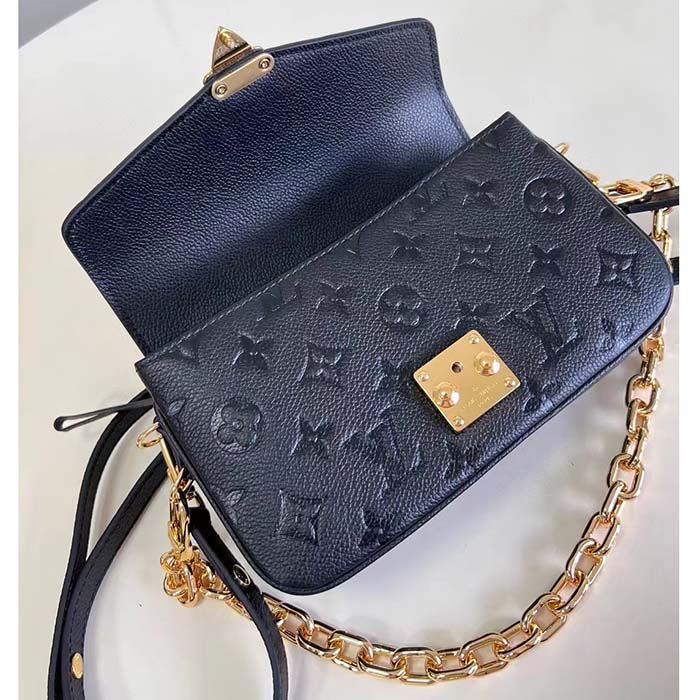 Louis Vuitton LV Women Pochette Métis East West Bag Black Grained Cowhide Leather (7)