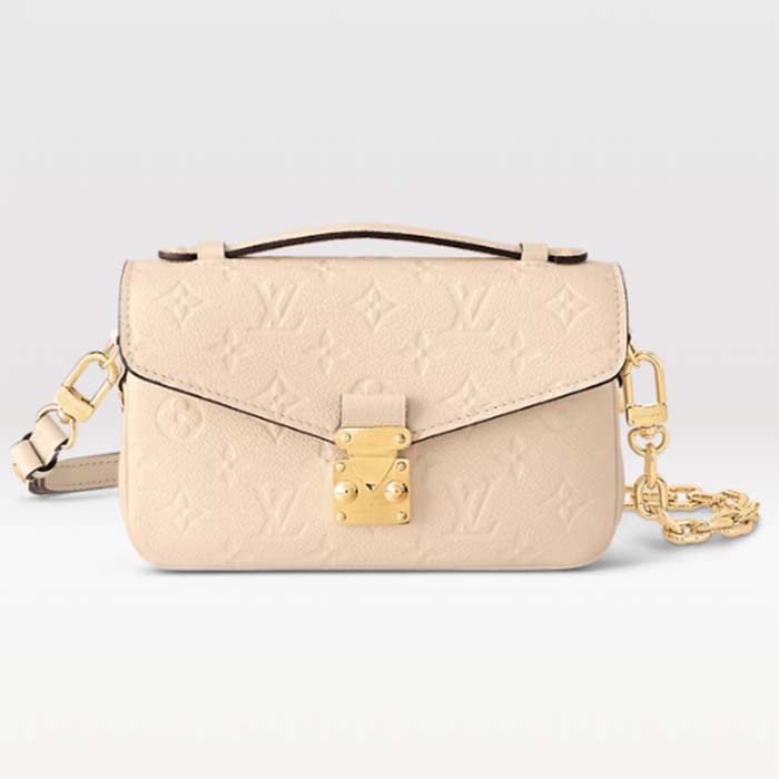 Louis Vuitton LV Women Pochette Métis East West Bag Crème Beige Grained Cowhide Leather