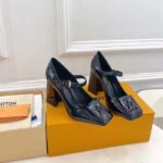 Louis Vuitton LV Women Shake Pump Black Patent Calf Leather Lambskin 8.5 CM Heel - Imagen 2