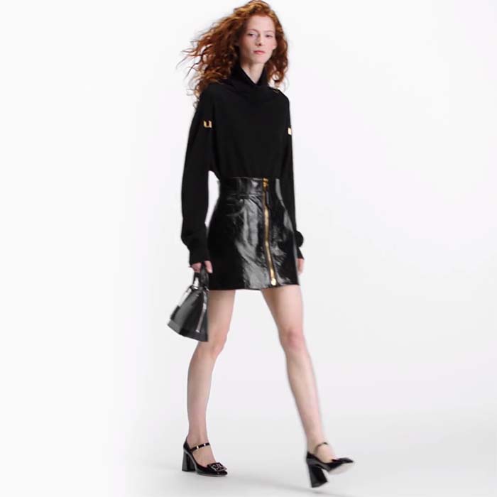 Louis Vuitton LV Women Shake Pump Black Patent Calf Leather Lambskin 8.5 CM Heel (3)