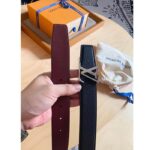 Louis Vuitton Unisex LV Heritage 35 MM Reversible Belt Black Bordeaux Leather - Image 8