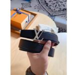 Louis Vuitton Unisex LV Heritage 35 MM Reversible Belt Black Bordeaux Leather - Image 4