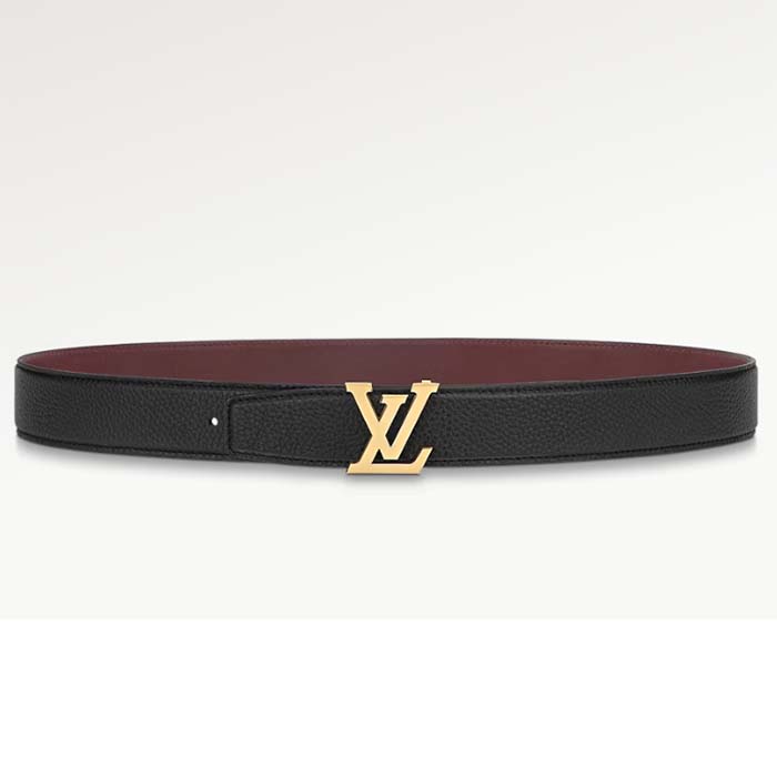 Louis Vuitton Unisex LV Heritage 35 MM Reversible Belt Black Bordeaux Leather (7)