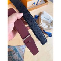 Louis Vuitton Unisex LV Heritage 35 MM Reversible Belt Black Bordeaux Leather (7)