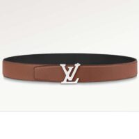 Louis Vuitton Unisex LV Heritage 35 MM Reversible Belt Cognac Black Leather (4)