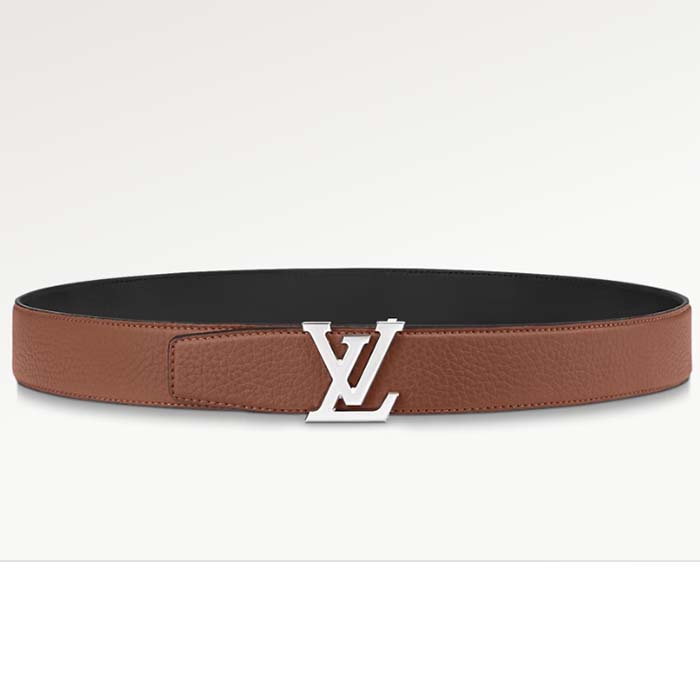 Louis Vuitton Unisex LV Heritage 35 MM Reversible Belt Cognac Black Leather