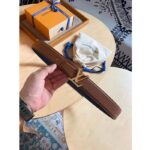 Louis Vuitton Unisex LV Heritage 35 MM Reversible Belt Cognac Black Leather - immagine 4