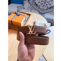 Louis Vuitton Unisex LV Heritage 35 MM Reversible Belt Cognac Black Leather (4)