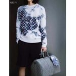 Louis Vuitton Unisex LV Keepall Bandoulière 50 Travel Bag Anthracite Gray Monogram Shadow Calf Leather - immagine 13