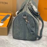 Louis Vuitton Unisex LV Keepall Bandoulière 50 Travel Bag Monogram Washed Denim Coated Canvas - Image 6