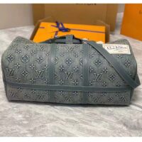 Louis Vuitton Unisex LV Keepall Bandoulière 50 Travel Bag Monogram Washed Denim Coated Canvas (11)