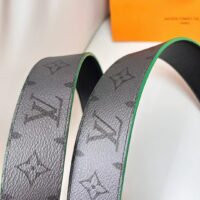 Louis Vuitton Unisex LV Line 40 MM Reversible Belt Green Monogram Eclipse Reverse Coated Canvas (9)