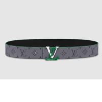 Louis Vuitton Unisex LV Line 40 MM Reversible Belt Green Monogram Eclipse Reverse Coated Canvas (9)