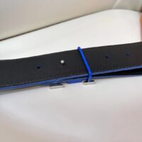 Louis Vuitton Unisex LV Line 40mm Reversible Belt Blue Monogram Eclipse Noir Coated Canvas (5)