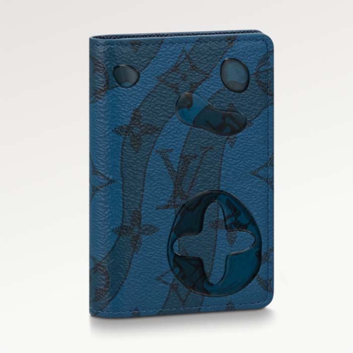 Louis Vuitton Unisex LV Pocket Organizer Abyss Blue Monogram Aquagarden Coated Canvas