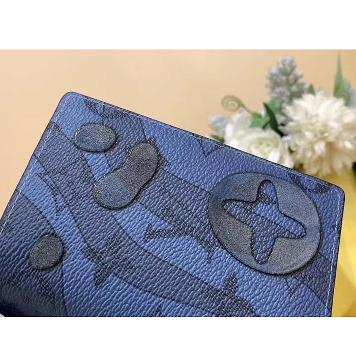 Louis Vuitton Unisex LV Pocket Organizer Abyss Blue Monogram Aquagarden Coated Canvas (4)