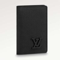 Louis Vuitton Unisex LV Pocket Organizer Black Black Grained Calf Leather Cowhide