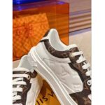 Louis Vuitton Unisex LV Time Out Sneaker White Calf Leather Patent Monogram Canvas – Image 6