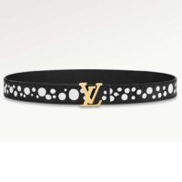 Louis Vuitton Unisex LV x YK LV Initiales 30 MM Reversible Infinity Dots Belt Black Leather (1)