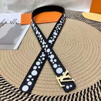 Louis Vuitton Unisex LV x YK LV Initiales 30 MM Reversible Infinity Dots Belt Black Leather (1)